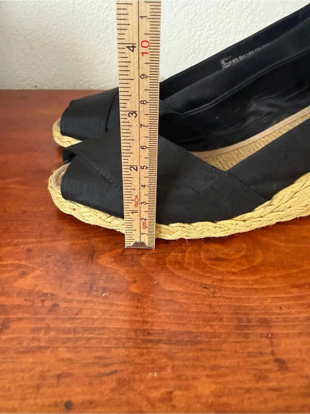 Lauren Ralph Lauren Black Peep-Toe Espadrille Flats